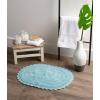 imageDII Crochet Collection Reversible Bath Mat Round 275quot Diameter Honey GoldCameo Blue