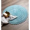 imageDII Crochet Collection Reversible Bath Mat Round 275quot Diameter Honey GoldCameo Blue
