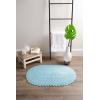 imageDII Crochet Collection Reversible Bath Mat Round 275quot Diameter Honey GoldCameo Blue