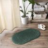 imageDII Crochet Collection Reversible Bath Mat Round 275quot Diameter Honey GoldDark Green