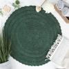 imageDII Crochet Collection Reversible Bath Mat Round 275quot Diameter Honey GoldDark Green