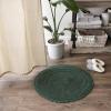 imageDII Crochet Collection Reversible Bath Mat Round 275quot Diameter Honey GoldDark Green