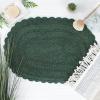 imageDII Crochet Collection Reversible Bath Mat Round 275quot Diameter Honey GoldDark Green