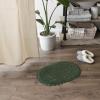 imageDII Crochet Collection Reversible Bath Mat Round 275quot Diameter Honey GoldDark Green