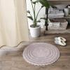 imageDII Crochet Collection Reversible Bath Mat Round 275quot Diameter Honey GoldDusty Lilac