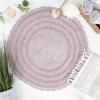 imageDII Crochet Collection Reversible Bath Mat Round 275quot Diameter Honey GoldDusty Lilac