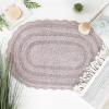 imageDII Crochet Collection Reversible Bath Mat Round 275quot Diameter Honey GoldDusty Lilac
