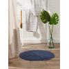 imageDII Crochet Collection Reversible Bath Mat Round 275quot Diameter Honey GoldFrench Blue
