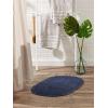 imageDII Crochet Collection Reversible Bath Mat Round 275quot Diameter Honey GoldFrench Blue