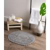 imageDII Crochet Collection Reversible Bath Mat Round 275quot Diameter Honey GoldGrey