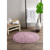 imageDII Crochet Collection Reversible Bath Mat Round 275quot Diameter Honey GoldMauve