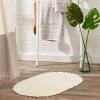 imageDII Crochet Collection Reversible Bath Mat Round 275quot Diameter Honey GoldOff White