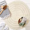 imageDII Crochet Collection Reversible Bath Mat Round 275quot Diameter Honey GoldOffwhite