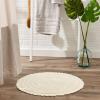 imageDII Crochet Collection Reversible Bath Mat Round 275quot Diameter Honey GoldOffwhite