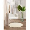 imageDII Crochet Collection Reversible Bath Mat Round 275quot Diameter Honey GoldOffwhite