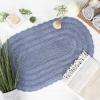 imageDII Crochet Collection Reversible Bath Mat Round 275quot Diameter Honey GoldStonewash Blue