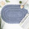 imageDII Crochet Collection Reversible Bath Mat Round 275quot Diameter Honey GoldStonewash Blue