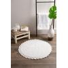 imageDII Crochet Collection Reversible Bath Mat Round 275quot Diameter Honey GoldWhite