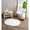 imageDII Crochet Collection Reversible Bath Mat Round 275quot Diameter Honey GoldWhite