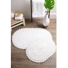 imageDII Crochet Collection Reversible Bath Mat Round 275quot Diameter Honey GoldWhite
