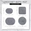 imageDII Crochet Collection Reversible Bath Mat Round 275quot Diameter Honey GoldYellow