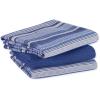 imageDII Everyday Dishtowel Collection Urban Stripe 20x30 Artichoke Green 3 PieceNautical Blue