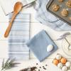 imageDII Everyday Dishtowel Collection Urban Stripe 20x30 Artichoke Green 3 PieceStonewash Blue