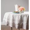 imageDII Home Essentials 100 Polyester Machine Washable Shabby Chic Vintage Tablecloth or Overlay 63quot Round Vintage Lace CreamBlack