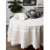 imageDII Home Essentials 100 Polyester Machine Washable Shabby Chic Vintage Tablecloth or Overlay 63quot Round Vintage Lace CreamNordic Cream