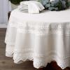 imageDII Home Essentials 100 Polyester Machine Washable Shabby Chic Vintage Tablecloth or Overlay 63quot Round Vintage Lace CreamNordic Cream