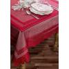 imageDII Home Essentials 100 Polyester Machine Washable Shabby Chic Vintage Tablecloth or Overlay 63quot Round Vintage Lace CreamNordic Red