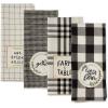 imageDII Home Sweet Farmhouse Kitchen Collection Dishtowel Set 18x28 Black 4 CountBlack