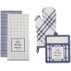 imageDII Home Sweet Farmhouse Kitchen Collection Dishtowel Set 18x28 Black 4 CountFrench Blue