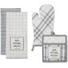 imageDII Home Sweet Farmhouse Kitchen Collection Dishtowel Set 18x28 Black 4 CountGray