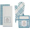 imageDII Home Sweet Farmhouse Kitchen Collection Dishtowel Set 18x28 Black 4 CountStorm Blue
