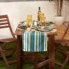 imageDII IndoorOutdoor Tabletop Collection Multiuse Machine Washable Striped Table Runner 14x72 wZipper Summer PrintBeachy Print