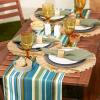 imageDII IndoorOutdoor Tabletop Collection Multiuse Machine Washable Striped Table Runner 14x72 wZipper Summer PrintBeachy Print