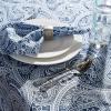 imageDII Paisley Outdoor Tabletop Collection Water Resistant Tablecloth 60 x 84 Blue20 x 20 Set of 6