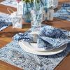 imageDII Paisley Outdoor Tabletop Collection Water Resistant Tablecloth 60 x 84 Blue20 x 20 Set of 6