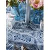imageDII Paisley Outdoor Tabletop Collection Water Resistant Tablecloth 60quot Round Blue
