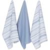 imageDII Everyday Dishtowel Collection Urban Stripe 20x30 Artichoke Green 3 PieceStonewash Blue