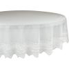 imageDII Home Essentials 100 Polyester Machine Washable Shabby Chic Vintage Tablecloth or Overlay 63quot Round Vintage Lace CreamNordic Cream