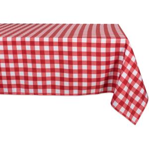 imageDII 100 Polyester Spill proof and Waterproof Machine Washable Tablecloth for Outdoor Use 60x84quot Red Check Seats 6 to 8 People120 x 60 Rectangular