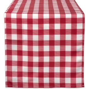 imageDII 100 Polyester Spill proof and Waterproof Machine Washable Tablecloth for Outdoor Use 60x84quot Red Check Seats 6 to 8 People14x108 Runner