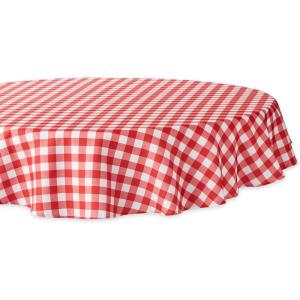 imageDII 100 Polyester Spill proof and Waterproof Machine Washable Tablecloth for Outdoor Use 60x84quot Red Check Seats 6 to 8 People60 Round