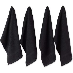 imageDII Basic Terry Collection Waffle Dishtowel Set 15x26 Solid Honey Gold 4 PieceSolid Black