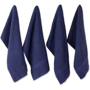 imageDII Basic Terry Collection Waffle Dishtowel Set 15x26 Solid Honey Gold 4 PieceSolid Blue