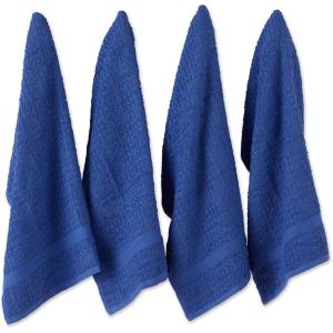 imageDII Basic Terry Collection Waffle Dishtowel Set 15x26 Solid Honey Gold 4 PieceSolid Blueberry