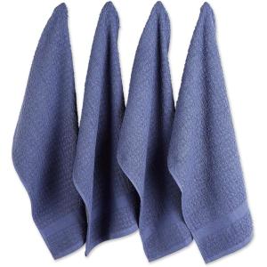 imageDII Basic Terry Collection Waffle Dishtowel Set 15x26 Solid Honey Gold 4 PieceSolid French Blue
