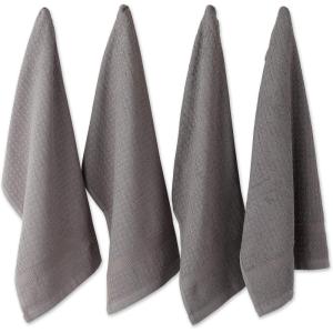 imageDII Basic Terry Collection Waffle Dishtowel Set 15x26 Solid Honey Gold 4 PieceSolid Gray